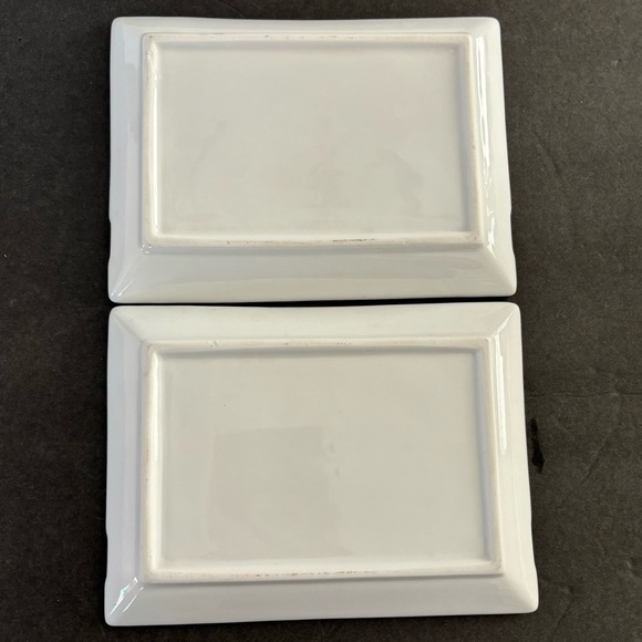 Set of 2  White Sushi word graphic Appetizer Plates, 7.25"x5.5" - Picture 4 of 8